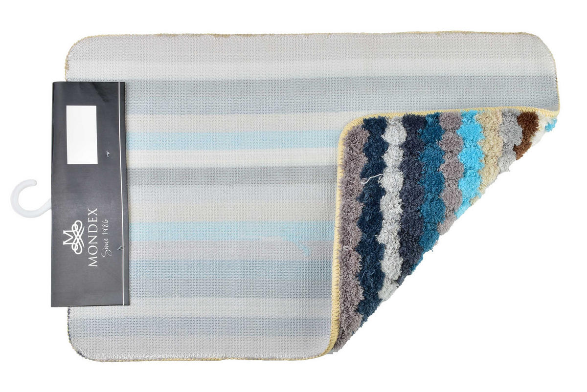 BADTEPPICH Zac Blau 60/40/2 cm Textilien - Blau, Textil (40/60cm) - Mondex