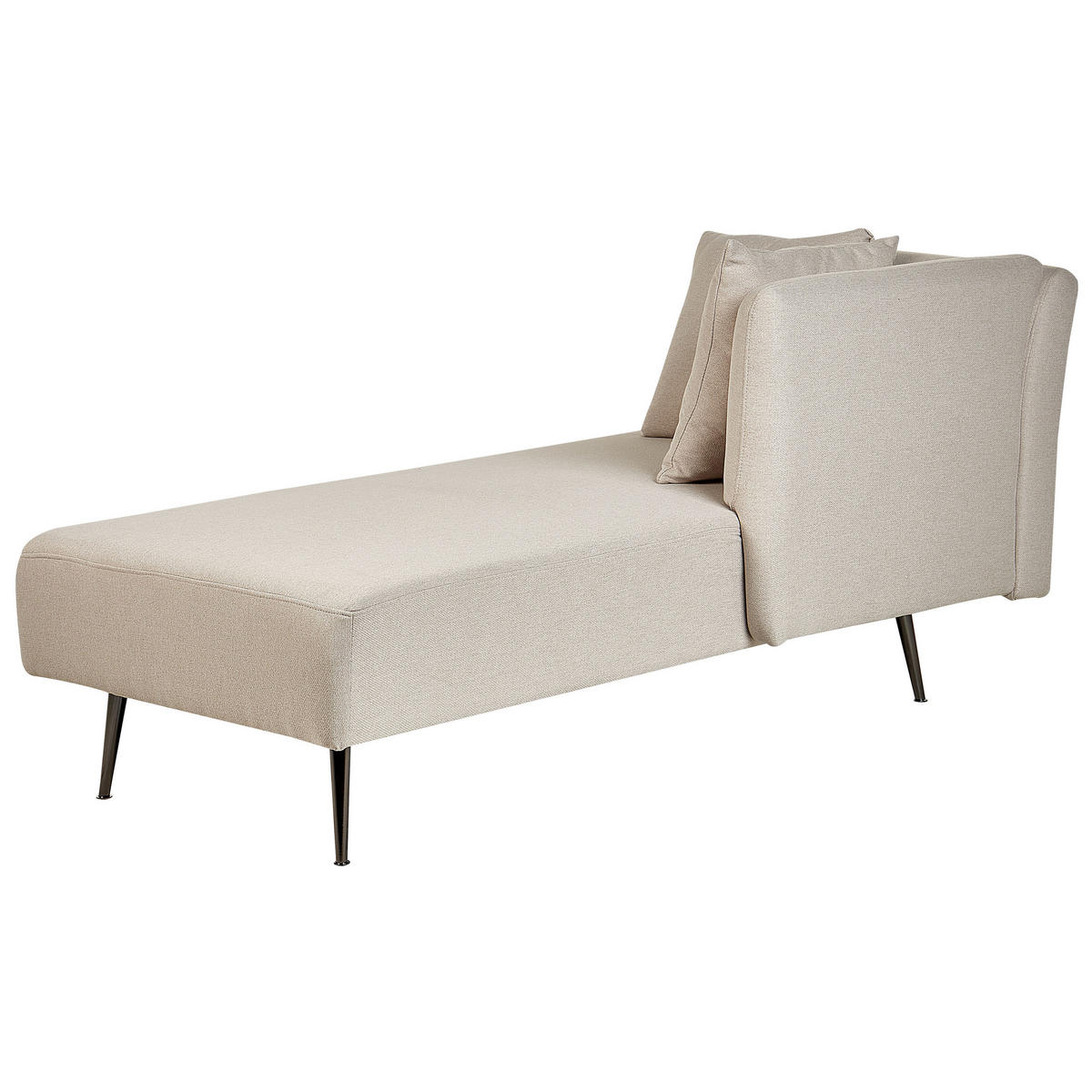 CHAISELONGUE Polsterbezug beige linksseitig Riom - Beige/Schwarz, Textil (156/75/77cm) - Beliani