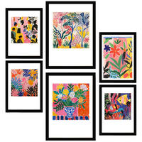 POSTER Set Mit 6 Farben & Formen Von Matisse A3 & A4 Schwarzer Rahmen - Schwarz, Papier (29/3cm) - Nacnic