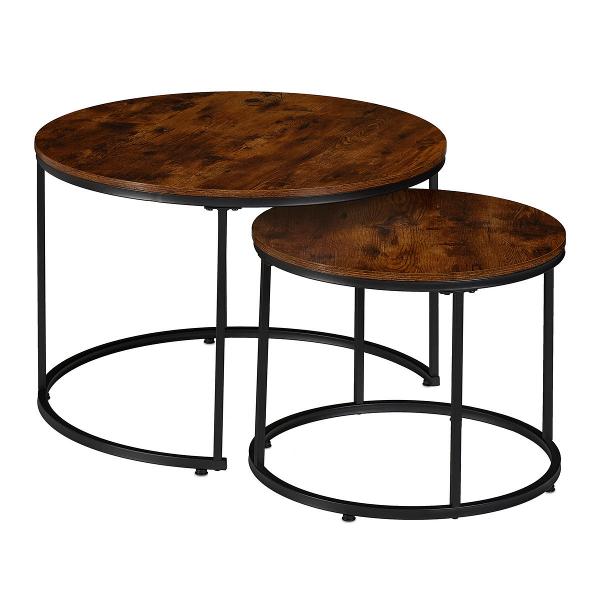 2-TLG.SATZTISCH-SET - Multicolor, Holzwerkstoff/Metall (70/70/46cm) - Relaxdays