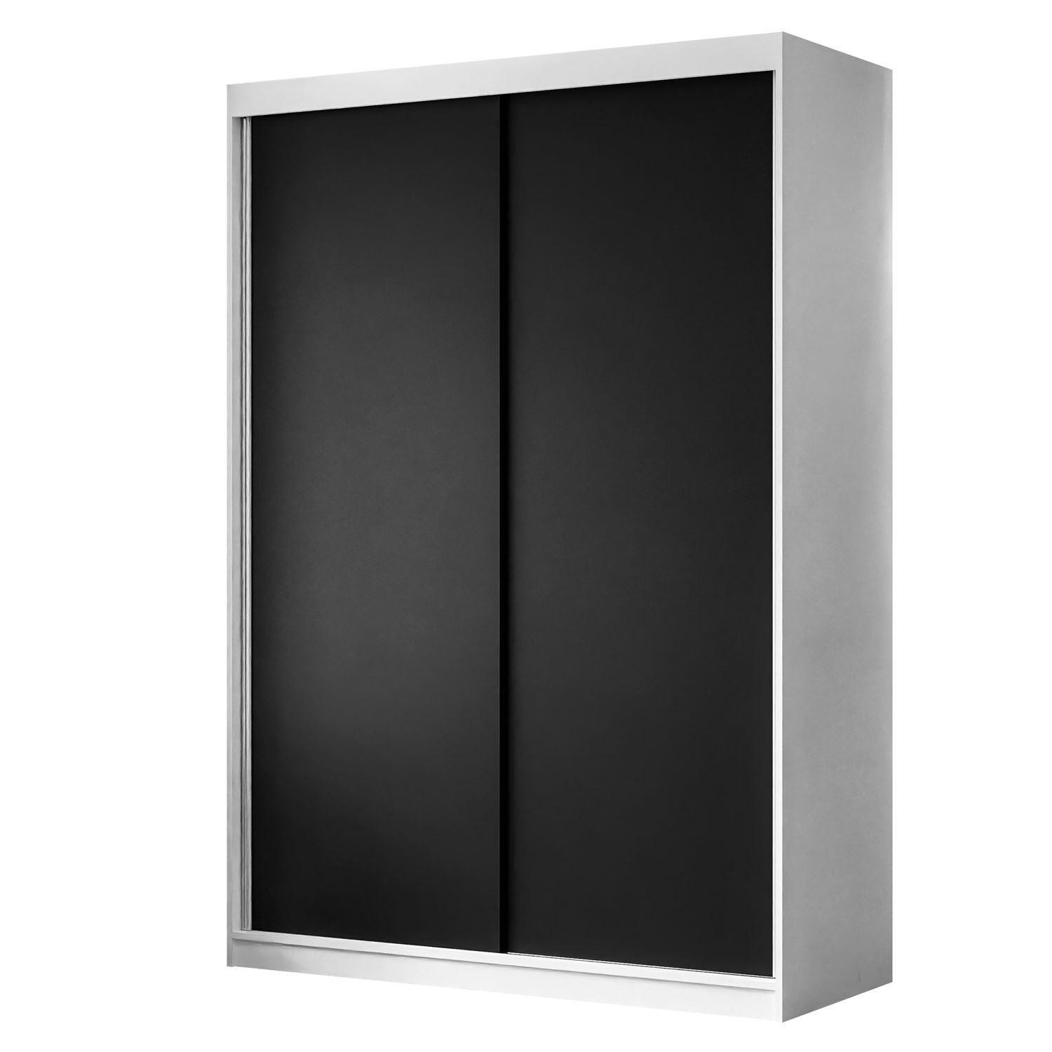 KLEIDERSCHRANK CAMARO 150 cm Weiß / Schwarz - Schwarz/Weiß, Holzwerkstoff (150/215/59cm) - Lookway