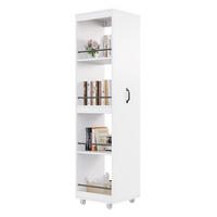 BÜCHERREGAL Hochregal 160cm mit Rollen Platzsparend Modern - Weiß, Holzwerkstoff (40/160.5/30cm) - FLIEKS