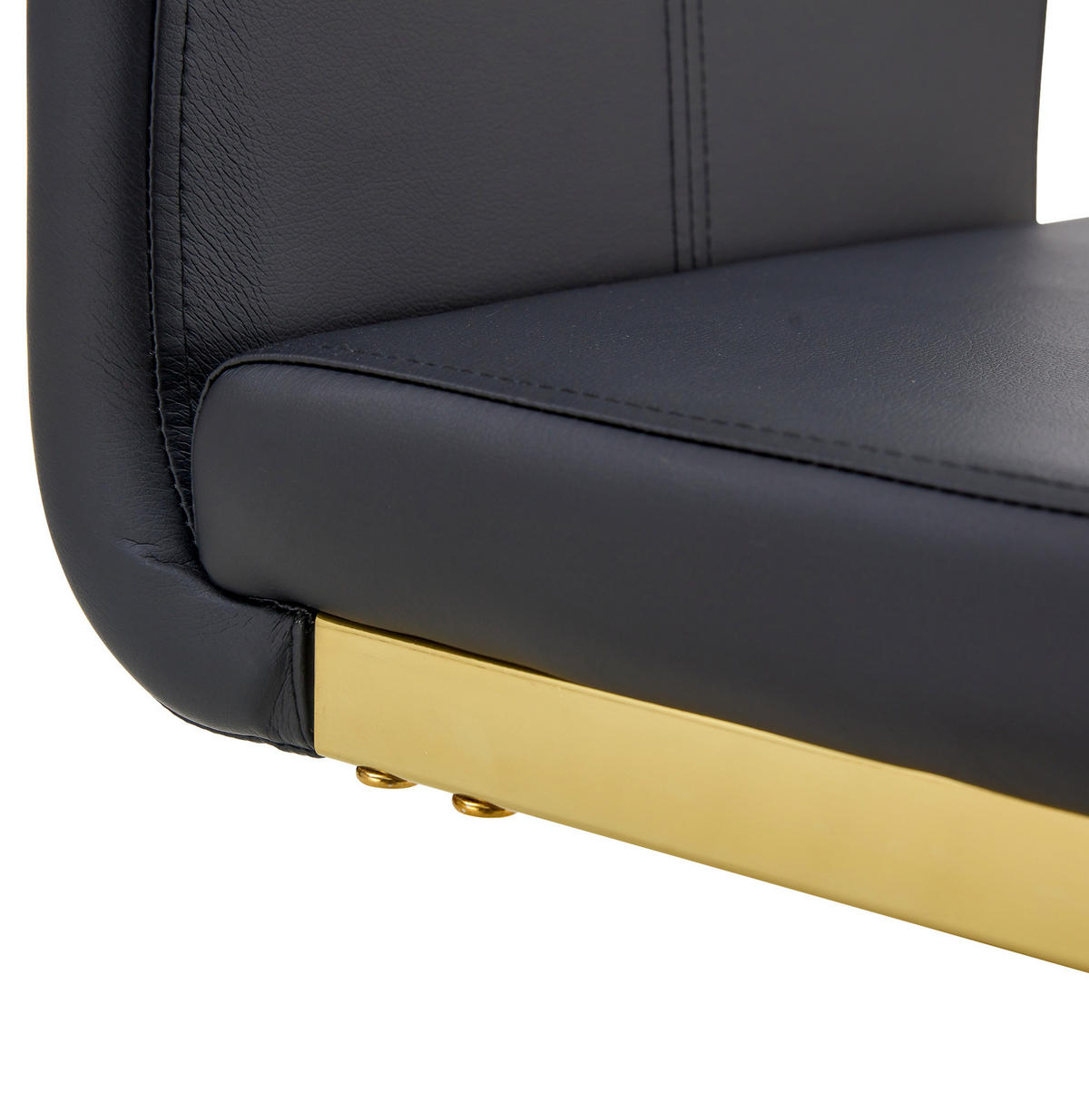BARHOCKER 2er-Set 96,5 cm Metall/Kunstleder Schwarz Goldfarben - Schwarz, Metall (46.5/96.5/39.1cm) - Meubliv