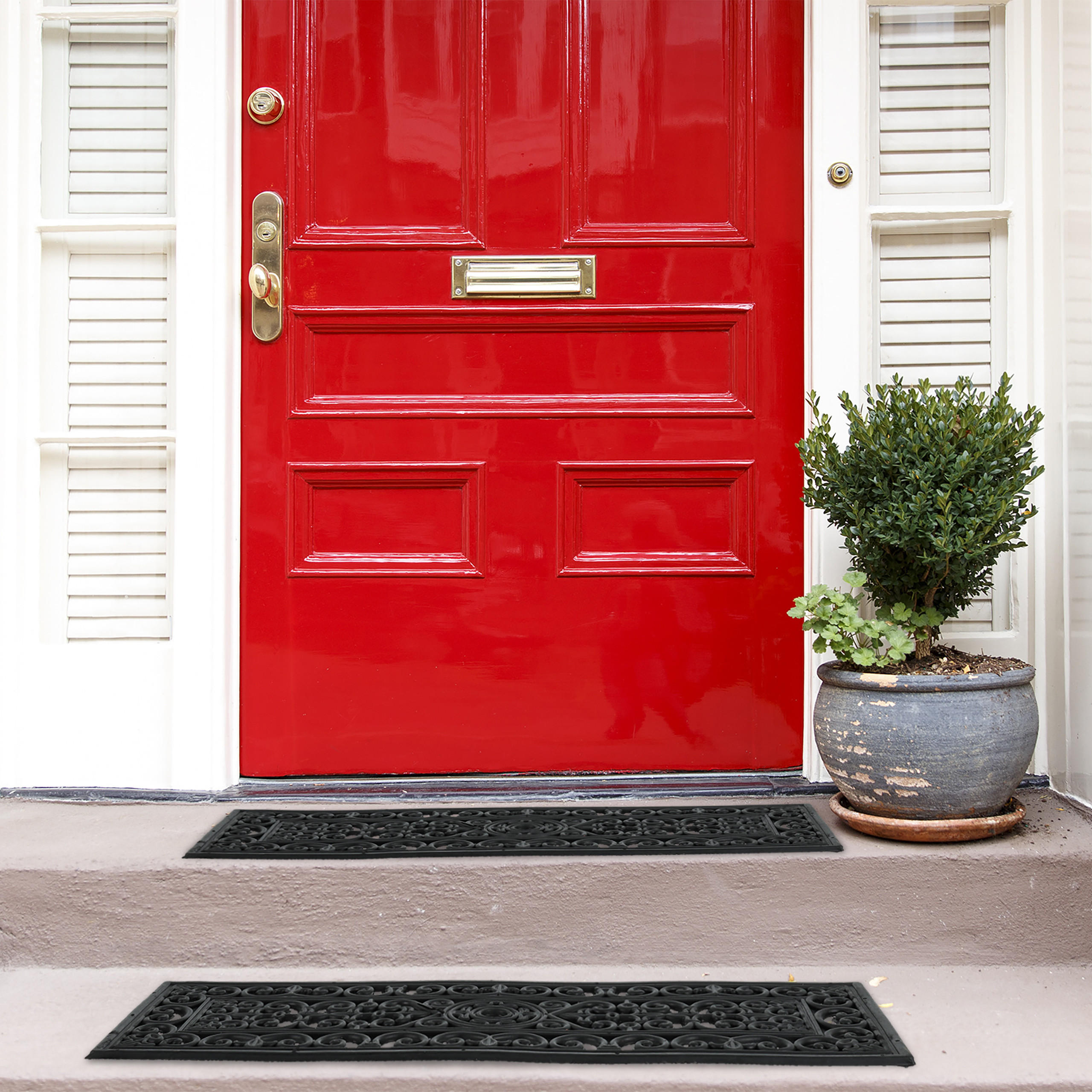 STUFENMATTE - Schwarz, Kunststoff (25/75/1cm) - Relaxdays