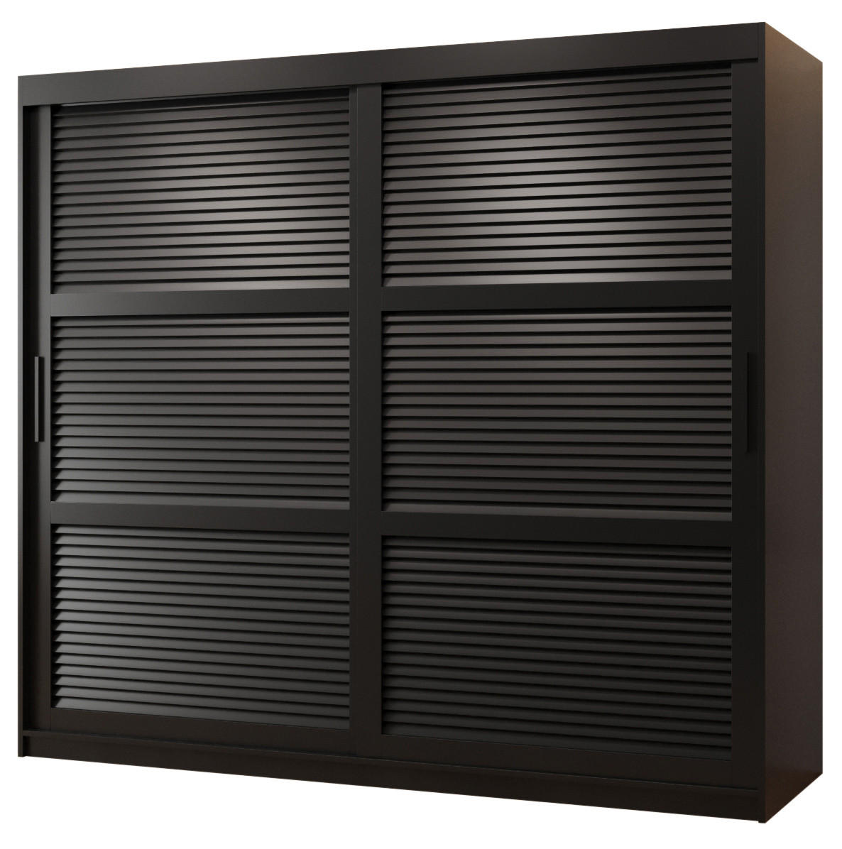 Möbel Kryspol Schwebetürenschrank Schwarz 200x200x62 cm