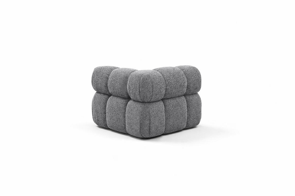 ECKMODUL, Für Modulares System, Stoff Abriamo, Dunkelgrau, Selia - Dunkelgrau, Holz (95/70/95cm) - Kaiser Möbel