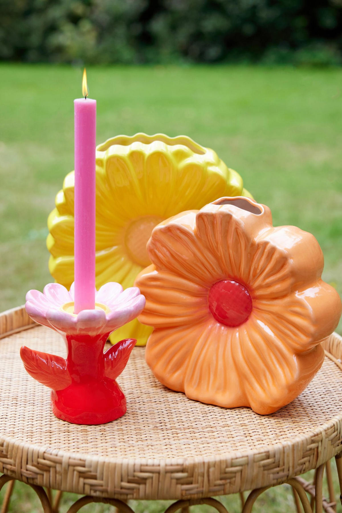 VASE BLUME Gelb - Gelb, Keramik (26.5cm) - J-Line