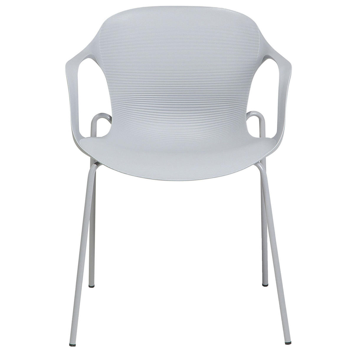 ESSZIMMERSTUHL 2er-Set Kunststoff Grau Elbert - Grau, Kunststoff/Metall (56/75/56cm) - Beliani