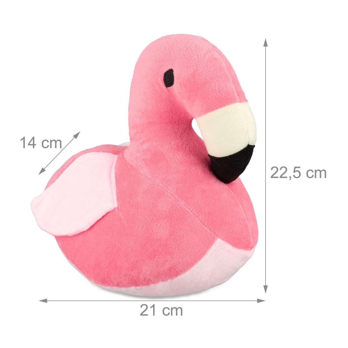 DÖRRSTOPP Rosa Flamingo Polyester - Rosa, Textil/Naturmaterial (14/21cm) - Relaxdays