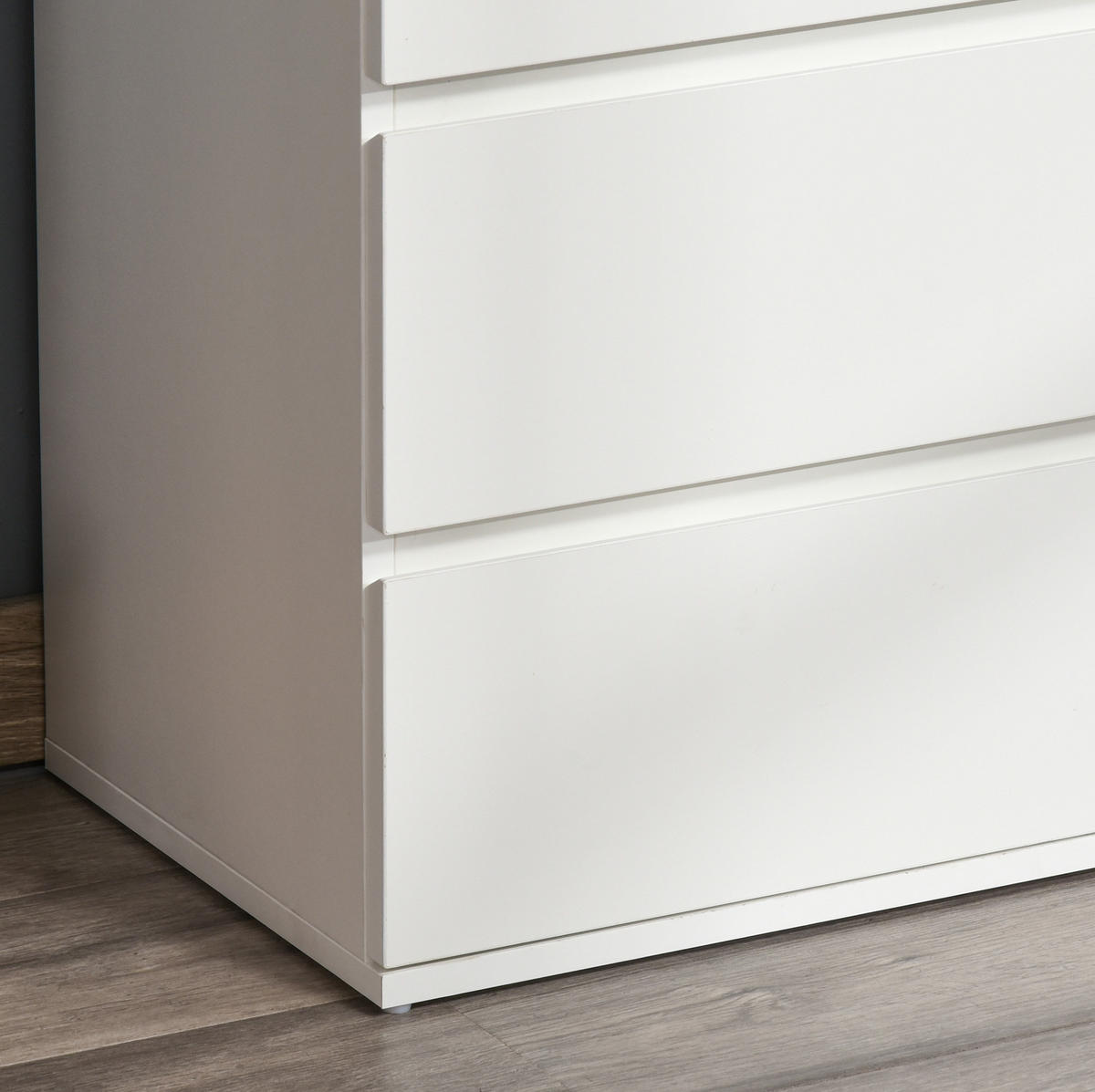 KOMMODE 55/33/80 cm mit 4 Schubladen und Soft-Close – grifflos in Weiß - Weiß, Holzwerkstoff (55/80/33cm) - BEAOK
