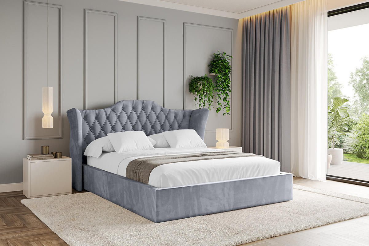 POLSTERBETT mit Bettkasten und Lattenrost, Bett mit Matratze H3/H4 - ZORAN 120x200 Grau - Grau, Holzwerkstoff/Textil (120/200cm) - ALTDECOR