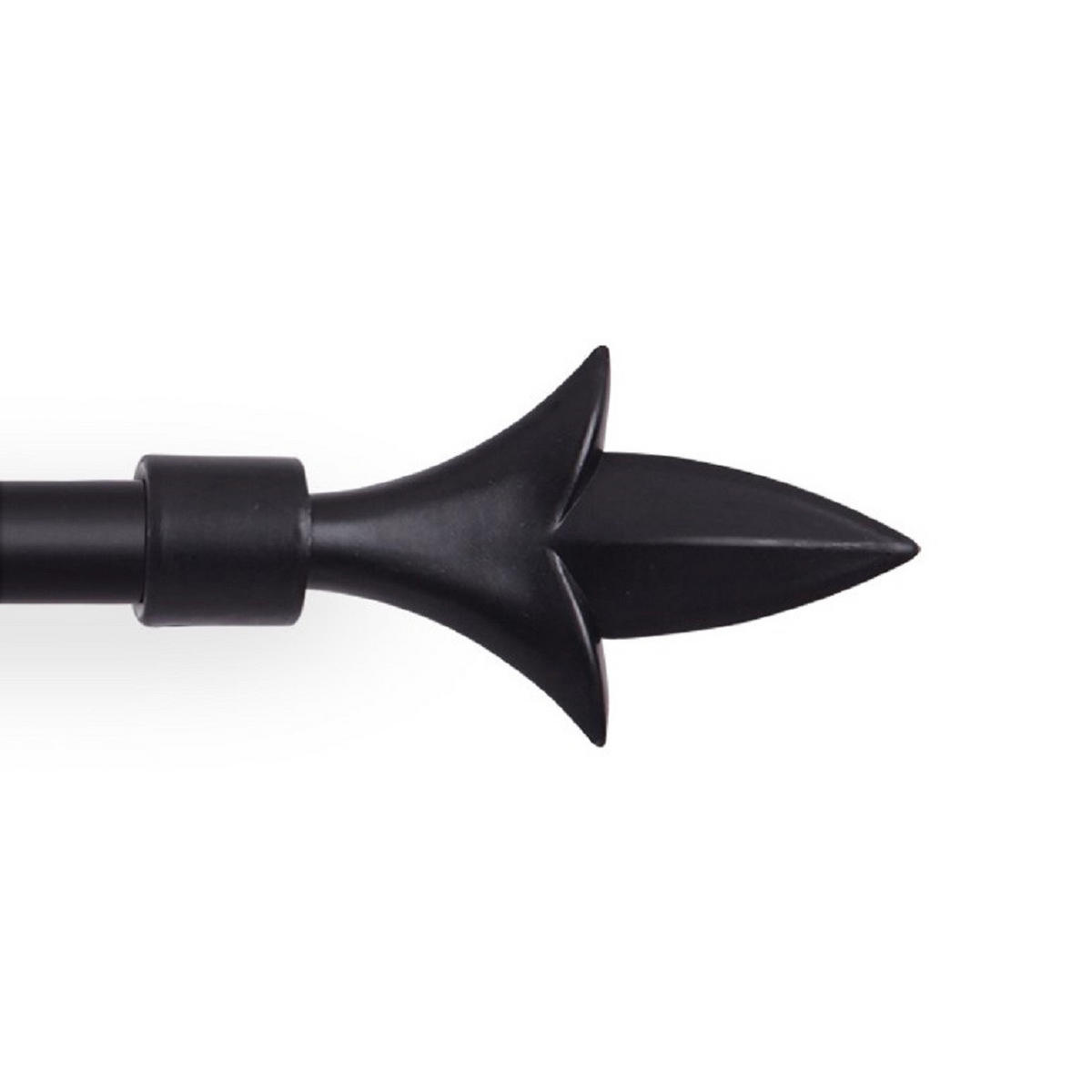 GARDINENSTANGENSET 120-220cm Schwarz Lilie - Schwarz, Metall (120cm)