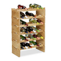 WEINREGAL - Hellbraun, Holz (60/86/28.5cm) - Relaxdays