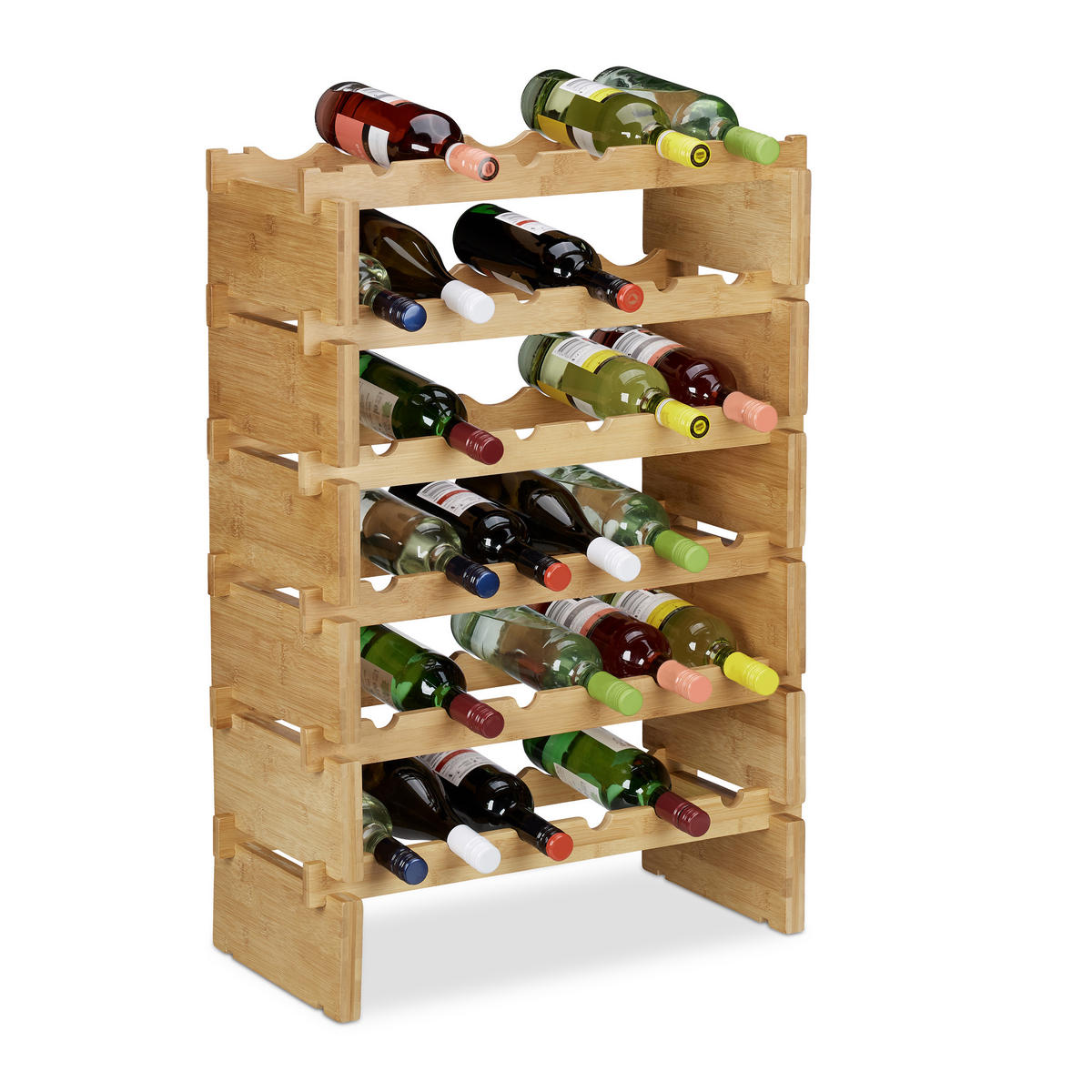 WEINREGAL - Hellbraun, Holz (60/86/28.5cm) - Relaxdays