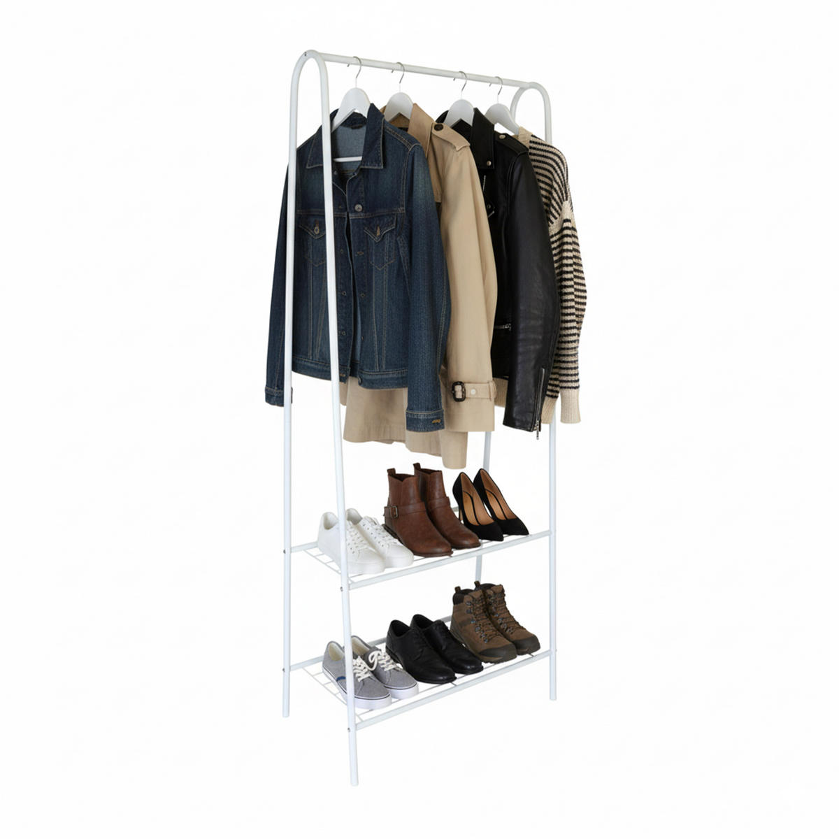 KLEIDERSTÄNDER - Weiß, Metall (60/151/34.5cm) - Relaxdays