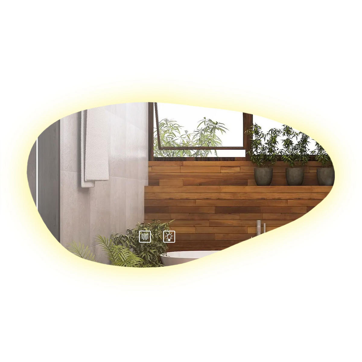 SPIEGEL Rea P11386 Led Cloud A 100x60cm - Grau, Glas (100/60/2.5cm) - REA