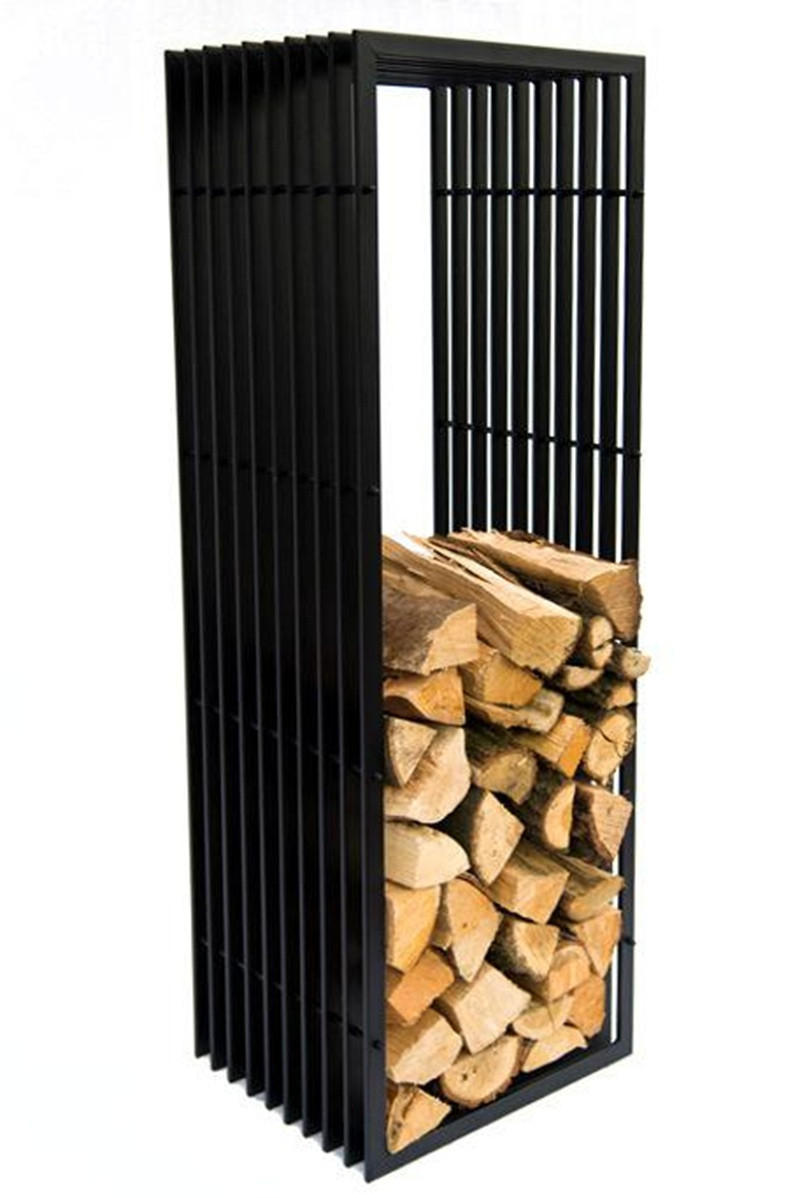 KAMINHOLZREGAL D-Stil Metall Schwarz 50/40/150 cm - Schwarz, Metall (150/50/40cm) - DanDiBo