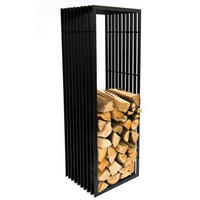 KAMINHOLZREGAL D-Stil Metall Schwarz 50/40/150 cm - Schwarz, Metall (150/50/40cm) - DanDiBo