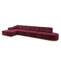 ECKSOFA Ottomane Links IREA-L3 - 412x165x80 cm Bordeauxrot - Bordeaux, Holzwerkstoff/Textil (412/165cm) - ALTDECOR