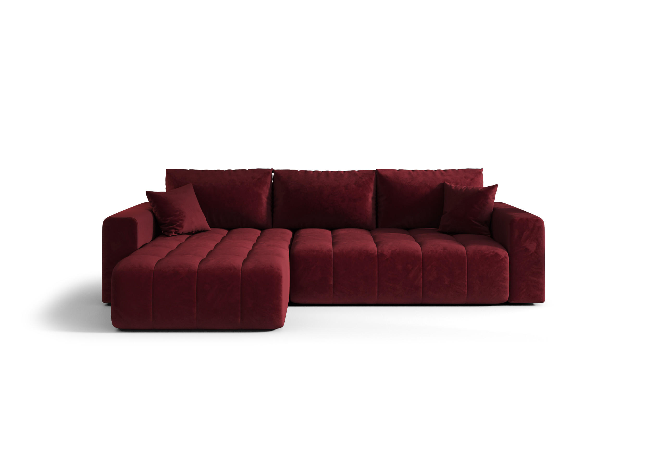 ECKSOFA mit Schlaffunktion MILO L Monolith 59 Links - Rot, Textil (280/175cm) - Bedante