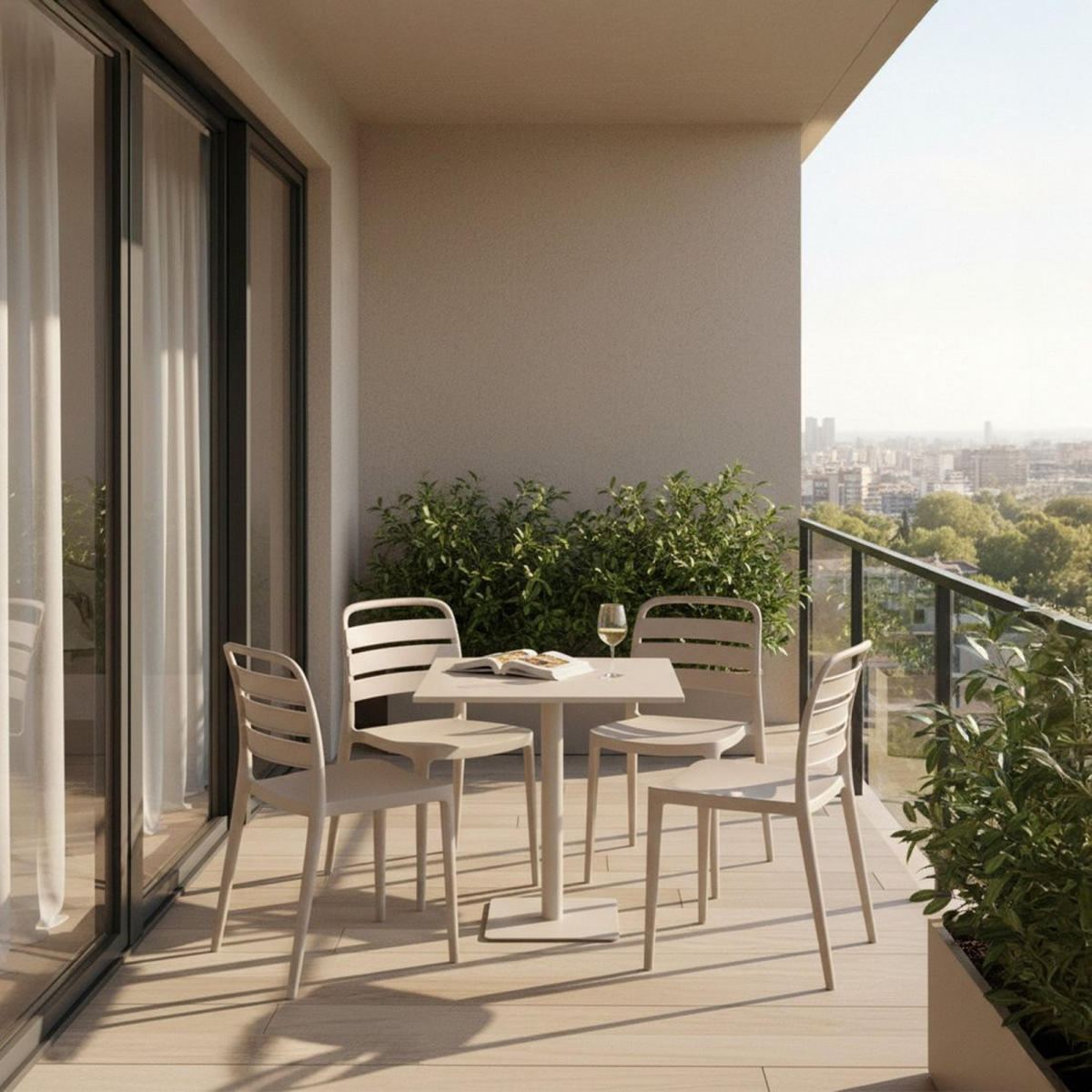 STUHL FÜR DRAUSSEN Zira Beige 42 cm x 80 cm - Beige, Kunststoff (42/80/52cm) - Klast Home