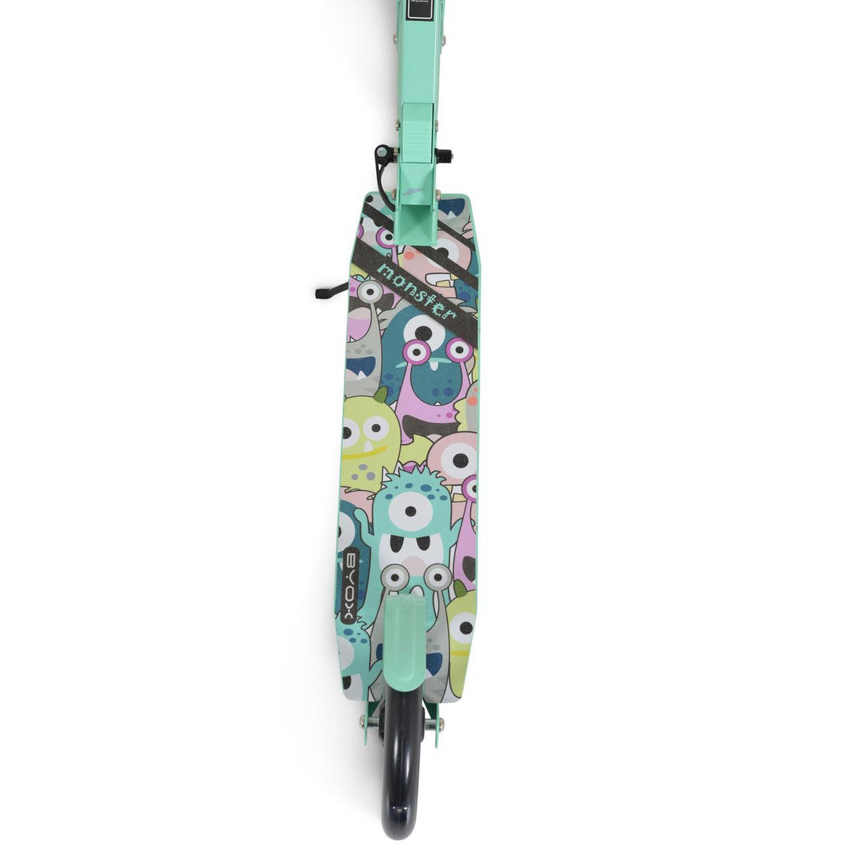 KINDERROLLER Monster grün PU-Leuchträder, ABEC-7, Seitenständer, klappbar, 100 kg, ab 6 Jahre - Grün, Metall (90/40/77cm)