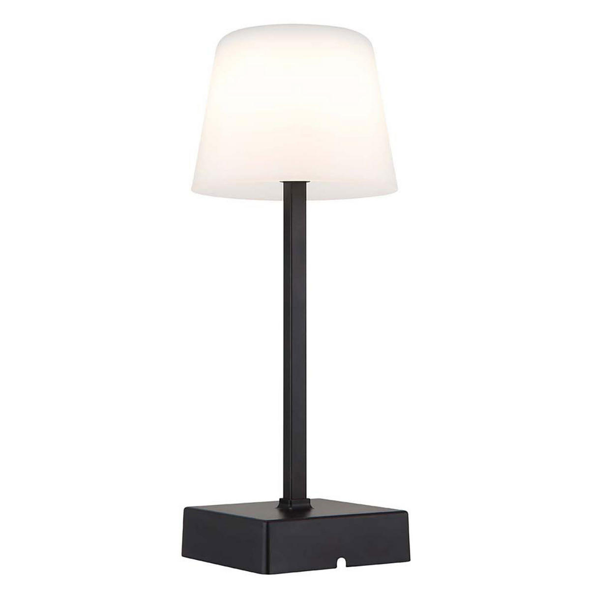 LED TISCHLEUCHTE schwarz Touchdimmer opal - Schwarz, Metall (8.5/8.5/25.5cm) - Globo Lighting