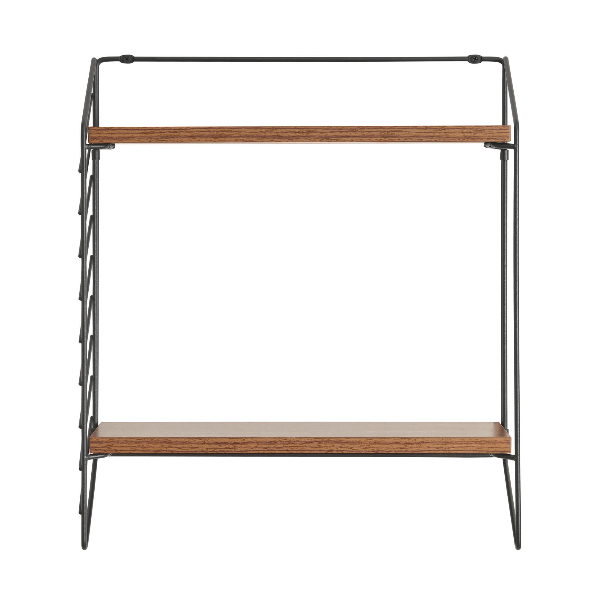 WANDREGAL Bømlo - Walnussfarben/Schwarz, Metall (42/47.5/14cm) - [en.casa]