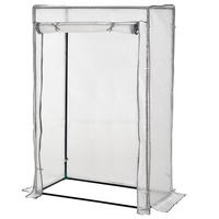 FOLIENGEWÄCHSHAUS , 101L x 50B x 150H cm - Weiß, Kunststoff/Metall (50/150/101cm) - Outsunny