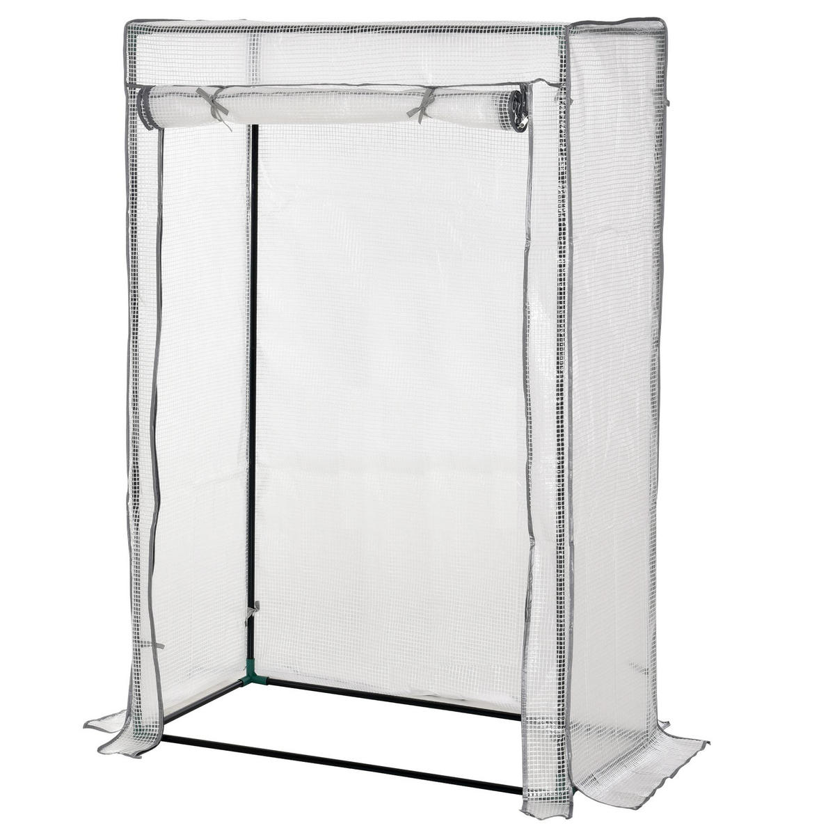 FOLIENGEWÄCHSHAUS , 101L x 50B x 150H cm - Weiß, Kunststoff/Metall (50/150/101cm) - Outsunny