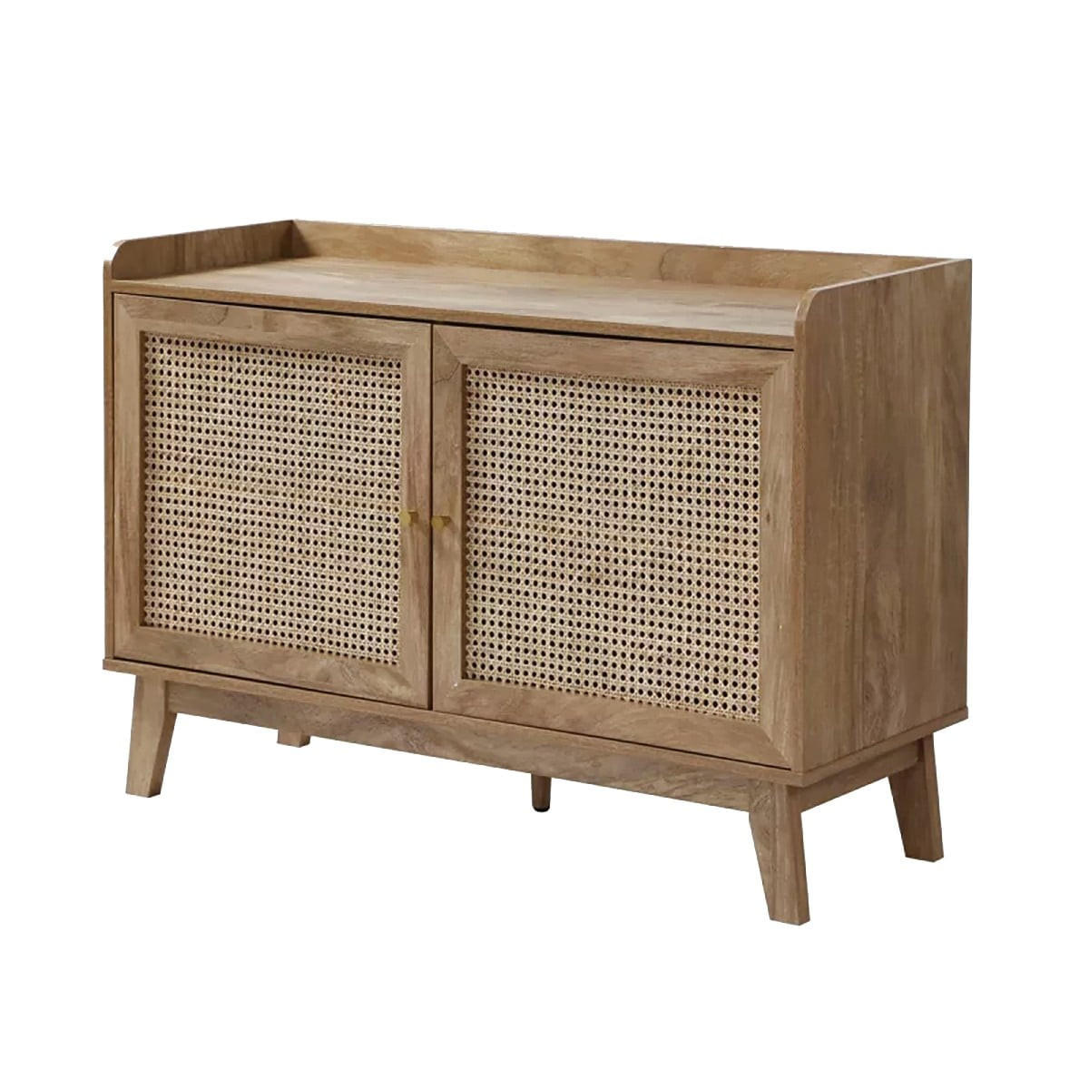 SIDEBOARD 2 türen mit rattan-geflecht - palmo 110/39/74,5 cm - Eschefarben, Holzwerkstoff (39/74.5/13cm) - Calicosy