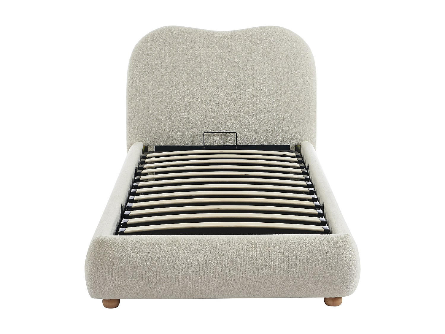 BETT mit Bettkasten - 1 Person - stoff - weiß Vanari - Weiß, Textil (90/190cm) - Vente-Unique
