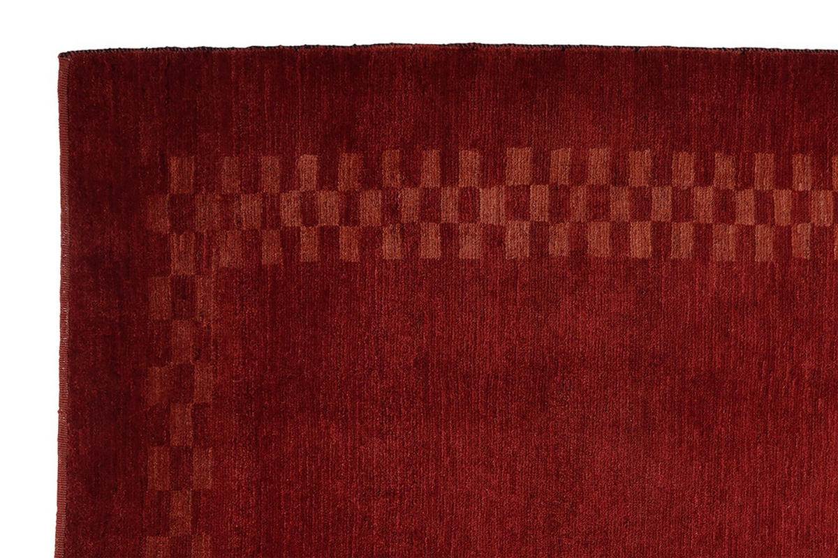 GABBEH-TEPPICH handgeknüpft Rizbaf Rot 197/132 cm Schurwolle - Rot, Textil (132/197cm) - Looma