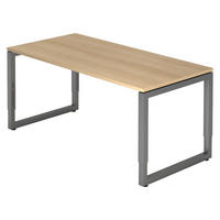 SCHREIBTISCH Serie-R 80/160/74 cm in Eichefarben/Graphitfarben - Eichefarben/Graphitfarben, Holzwerkstoff (80/160/74cm) - bümö