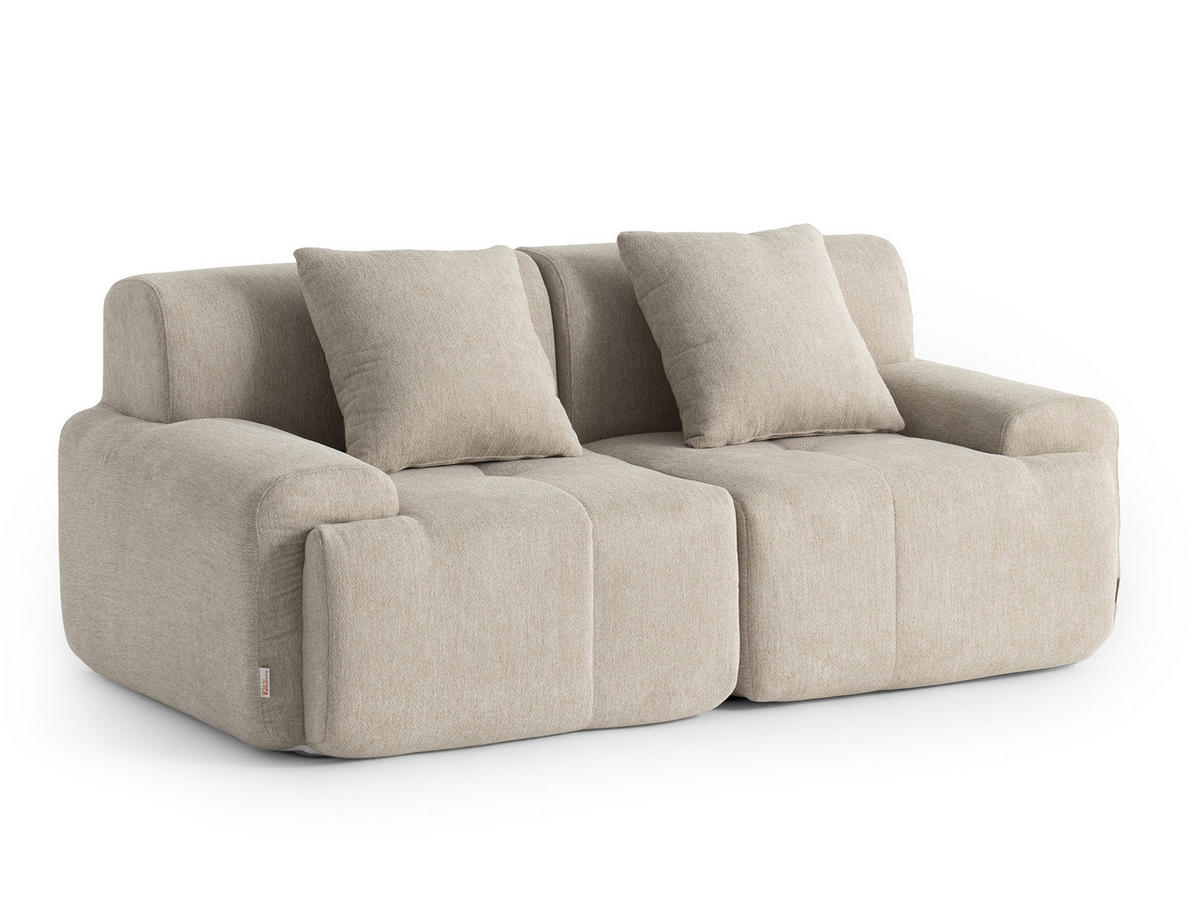 2-SITZER-SOFA Chenille Sandbeige - Sandfarben, Textil (180/73/95cm) - MILYsofa