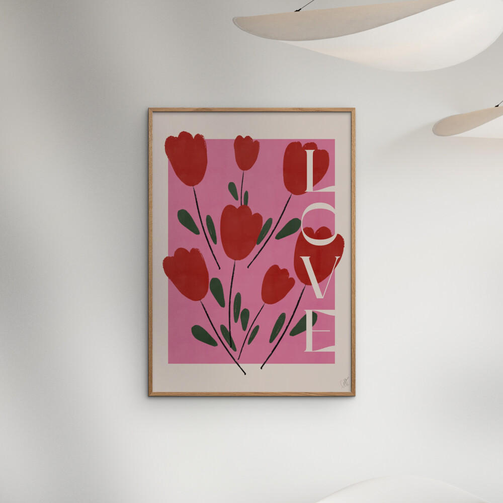 POSTER Affordable Art Prints x Anne-Marie Volfova - Tulips - Rot, Papier (70/100/0.1cm) - Poster&Frame