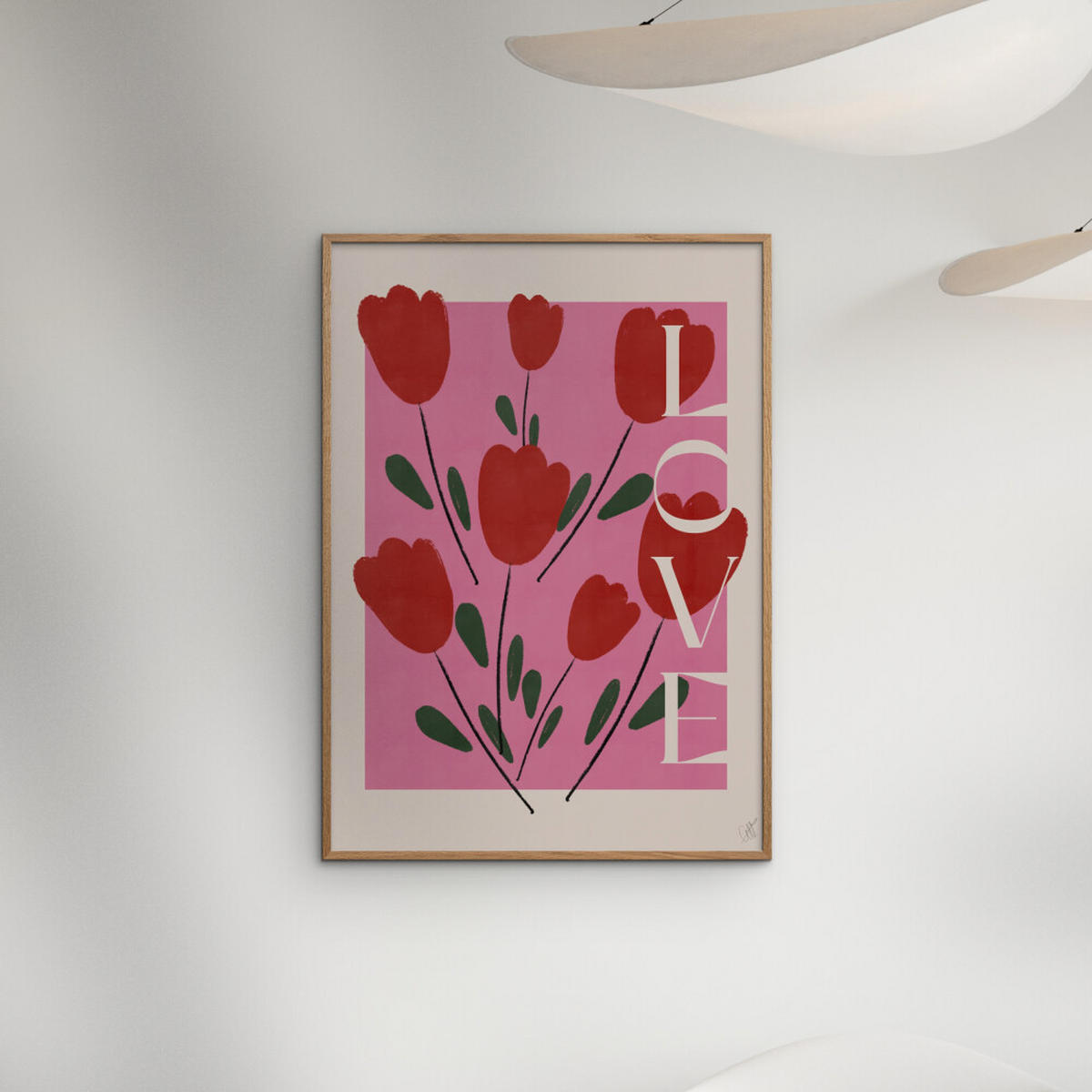 POSTER Affordable Art Prints x Anne-Marie Volfova - Tulips - Rot, Papier (70/100/0.1cm) - Poster&Frame