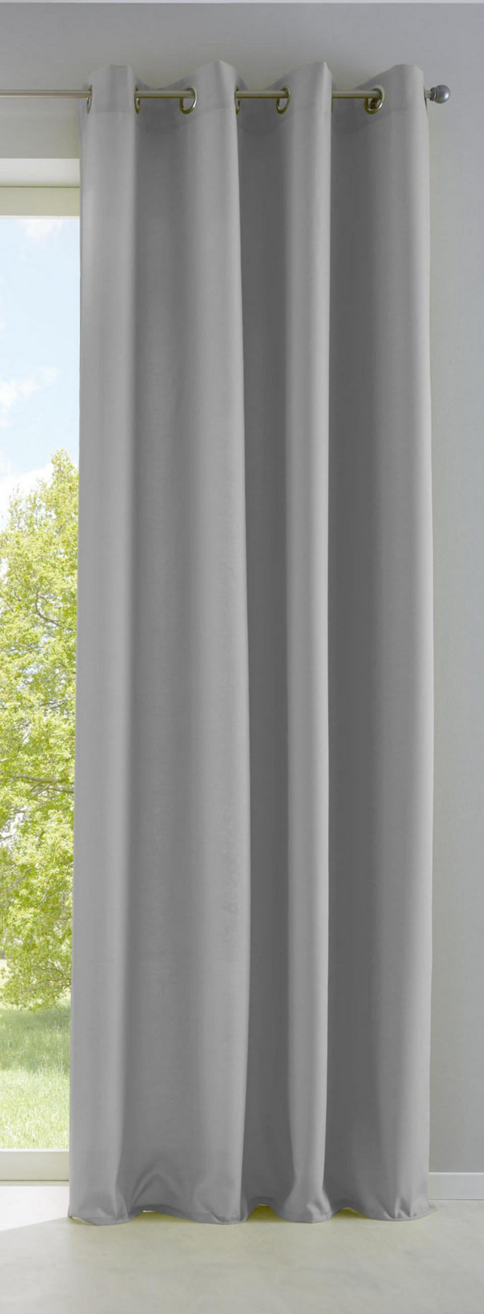 VORHANG PALERMO HxB 225x140 cm Grau - Grau, Textil (140/225/1cm) - Gardinenbox