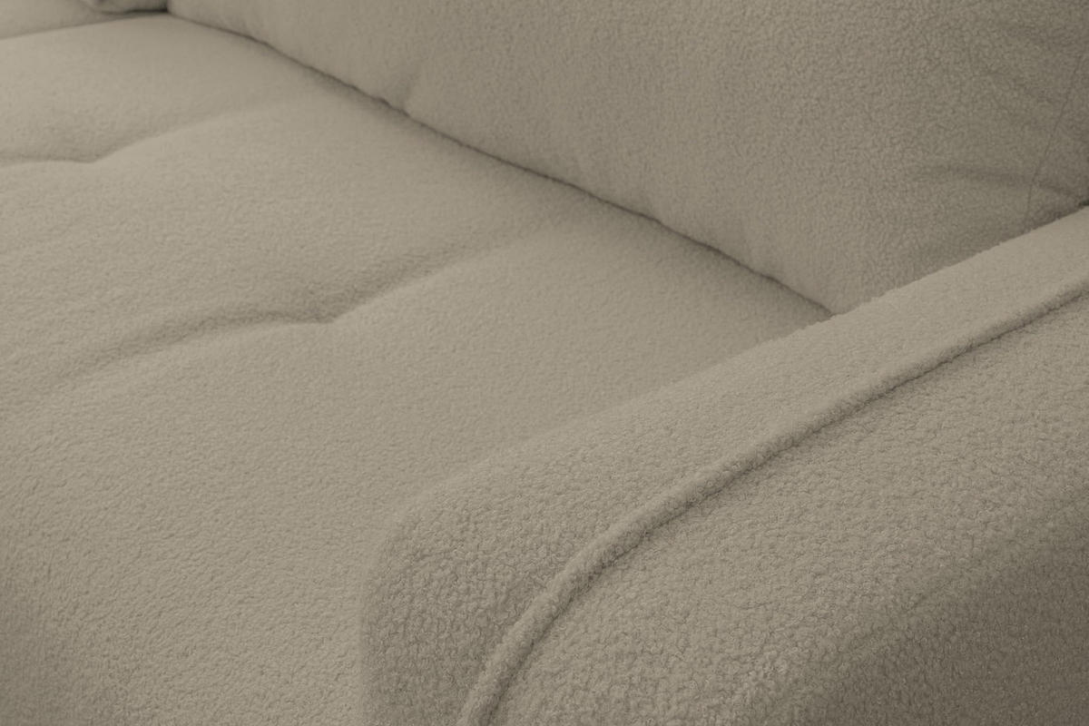 ECKSOFA CLOUD mit Schlaffunktion und Bettkasten Boucle Cloud (Cappuccino) - Cappuccino, Textil (276/145cm) - VENASI MÖBEL