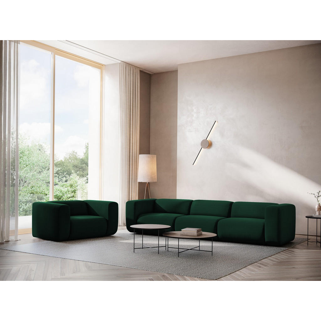 Thumbnail - Makamii Sofaelement, Dunkelgrün, Textil, 1-Sitzer, Füllung: Schaumstoff, 147x70x89 cm, Made in EU, Wohnzimmer, Sofas & C...