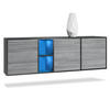 SIDEBOARD Cuba Türen in Avola-Anthrazit - Anthrazit, Holzwerkstoff (182/53/35cm) - Vladon