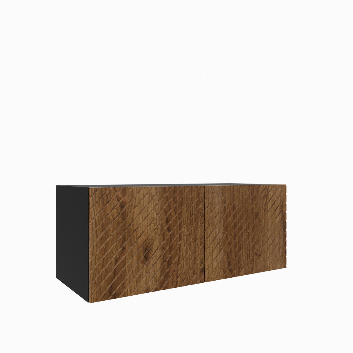TV-SCHRANK Kaja 100 cm, zweitürig, schwarz, catania - Schwarz/Braun, Kunststoff (100/40/40cm) - Margaret Hadas24