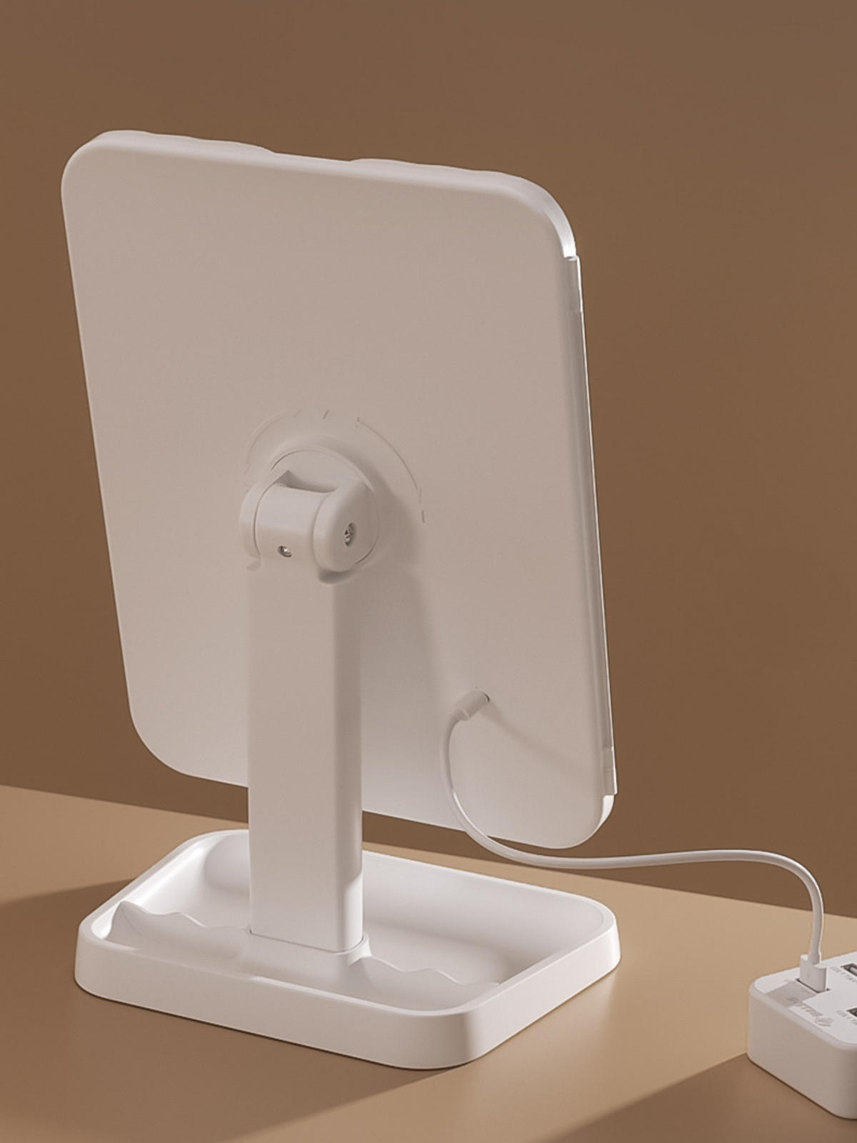 KOSMETIKSPIEGEL – weiß – USB-Ladefunktion - Weiß, Kunststoff (34/6.5/22cm)