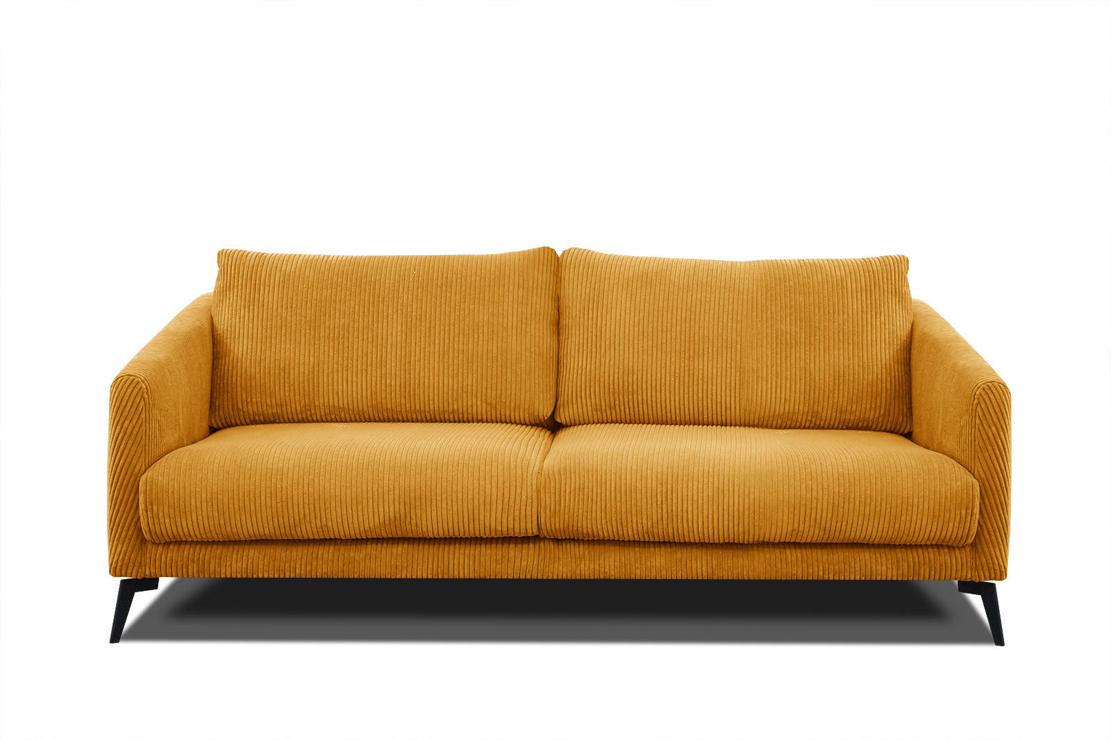 SOFA VILT 3-Sitzer, honig - Schwarz/Honig, Holzwerkstoff/Kunststoff (202/89/94cm) - Courtois Laville