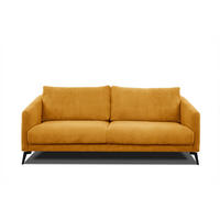 SOFA VILT 3-Sitzer, honig - Schwarz/Honig, Holzwerkstoff/Kunststoff (202/89/94cm) - Courtois Laville