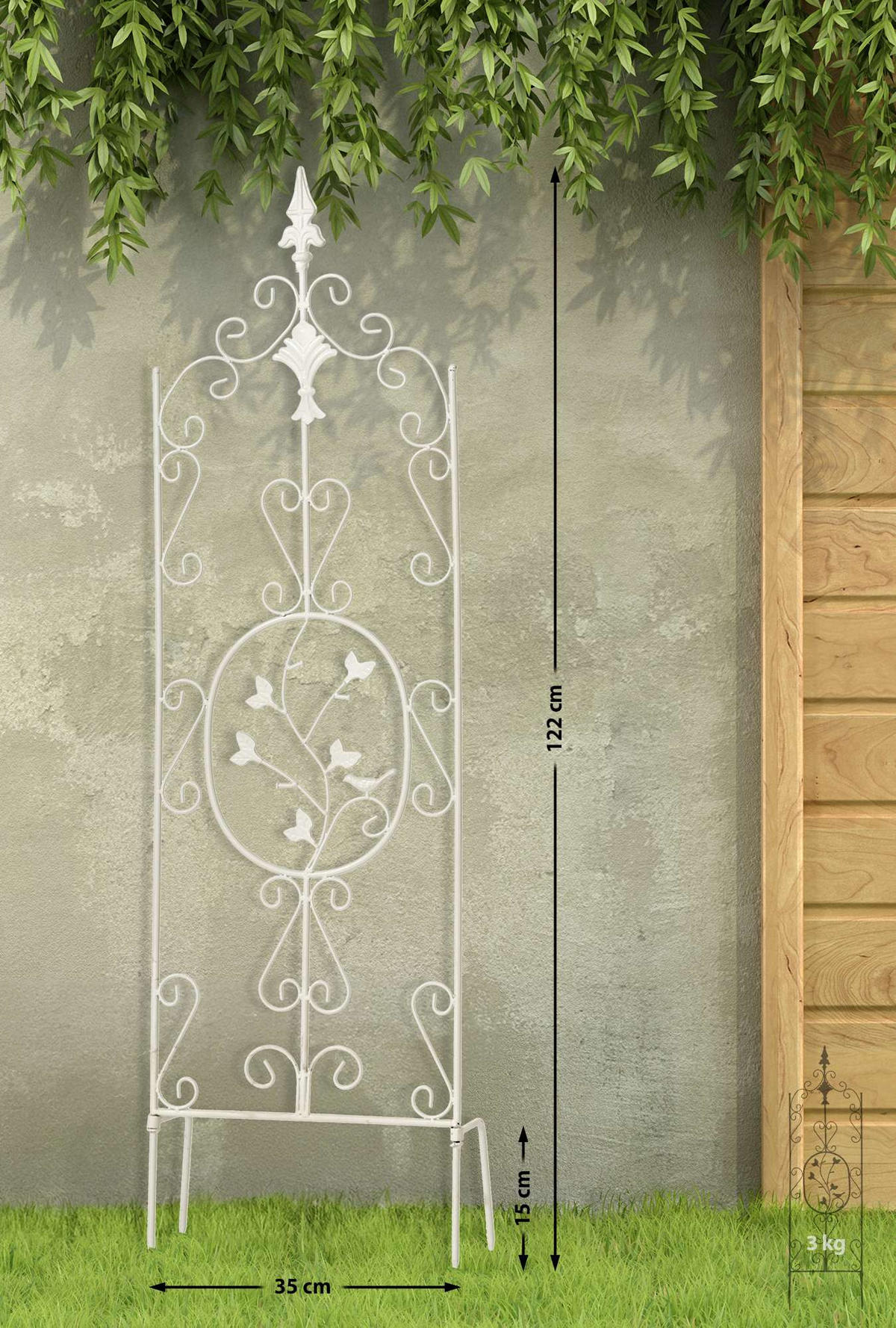 RANKGITTER 2er Set Metall weiß - Weiß, Metall (35/122/1cm) - CLP