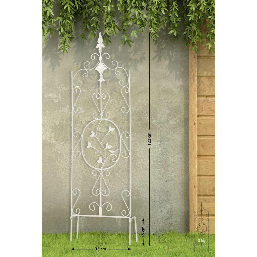 Thumbnail - CLP Rankgitter, Weiß, Metall, 35x122x1 cm, Gartenzubehör, Gartendeko