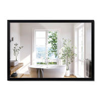 SPIEGEL 100x70cm Schwarzer Rahmen - Transparent, Glas (100/70/0.4cm) - Wallfluent