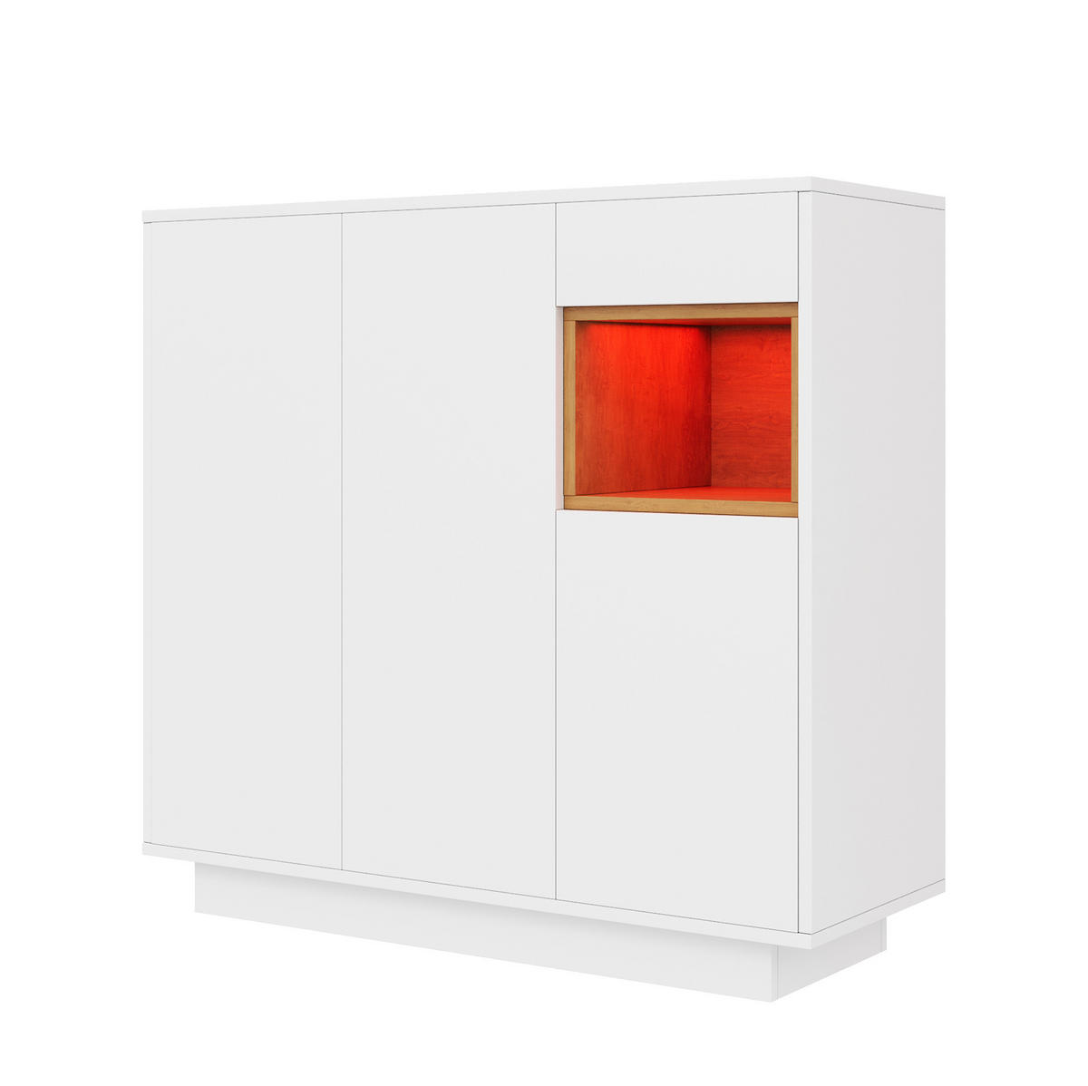 SCHUHSCHRANK mit LED 105 x 39,5 x 100,5 cm Weiß Natur - Weiß, Holzwerkstoff (38.5/100.5/105cm) - Beauniv