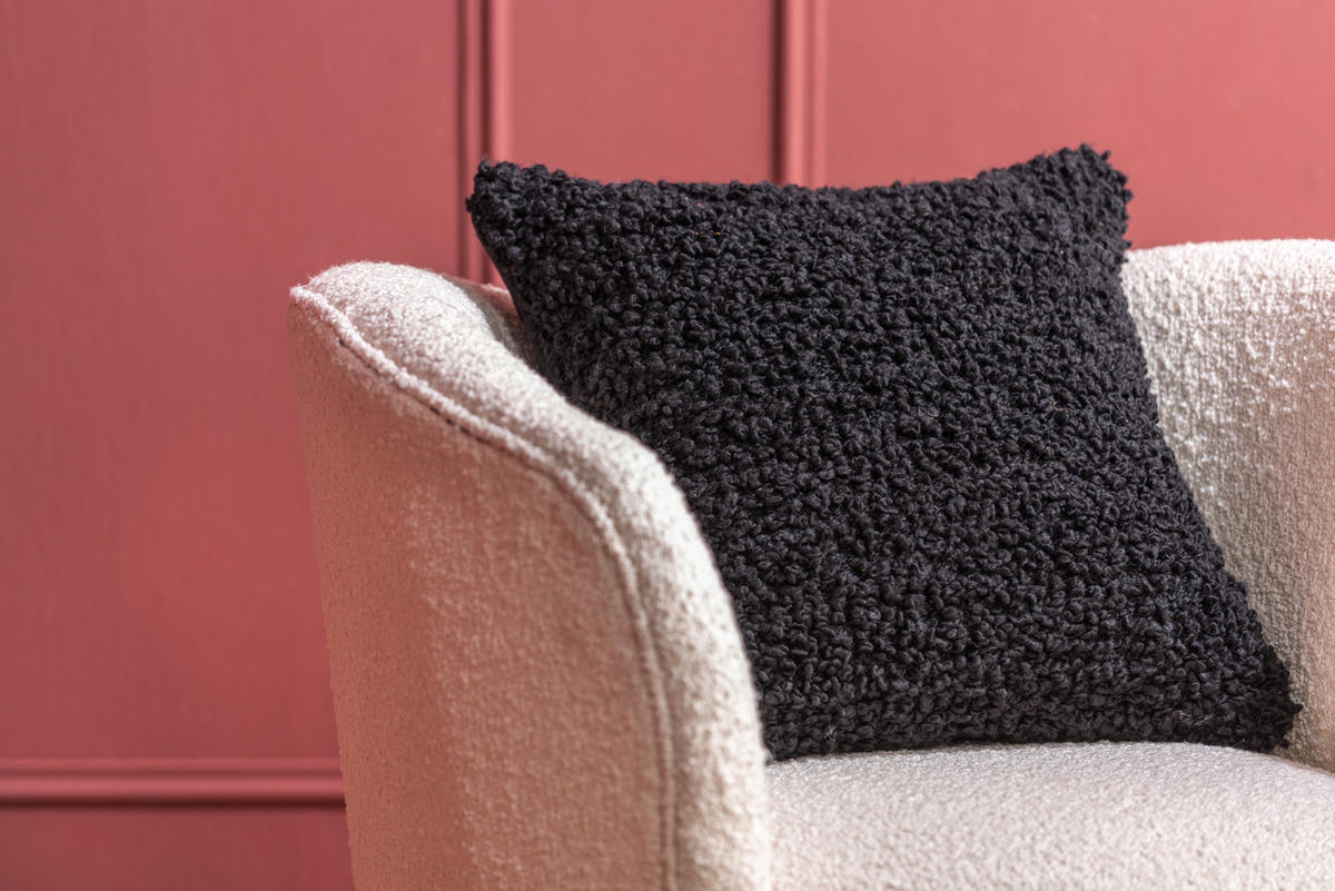 KISSEN Purtiy Schwarz 45/45/5 cm - Schwarz, Textil (45/45cm) - Present Time